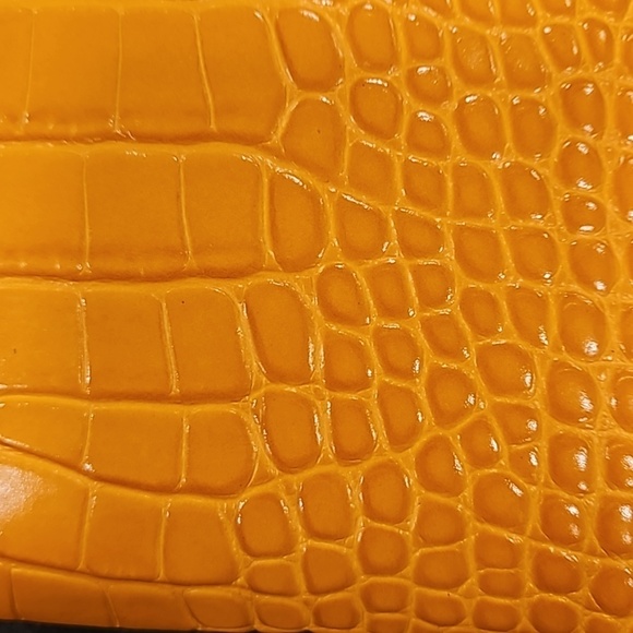 💕SIMON MILLER💕 Puffin Shoulder Bag ~ Croc-Embossed Leather Sunset Orange NWOT - Picture 13 of 15